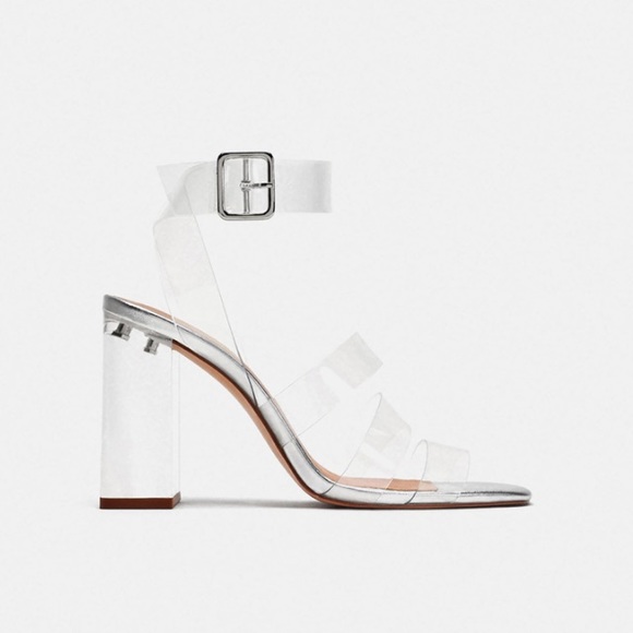 Zara high heeled vinyl sandals - Picture 3 of 5